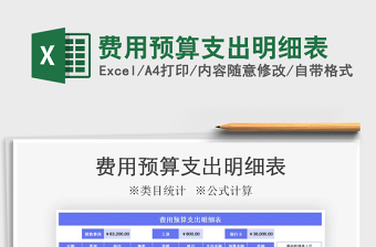 2025年费用预算支出明细表