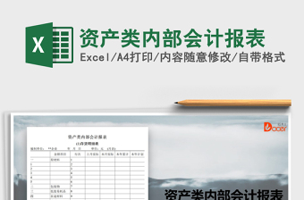 2025年资产类内部会计报表