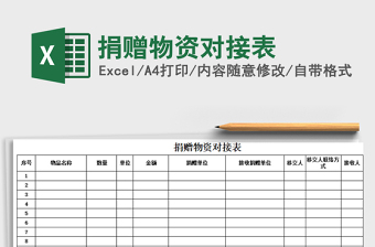 2024年捐赠物资对接表免费下载