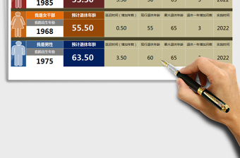 2024年2016最新退休年龄计算器（全自动，且可适应标准变化）exce表格