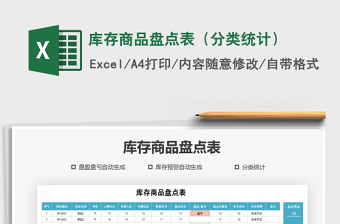 2025年库存商品盘点表（分类统计）