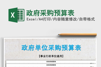 2025年政府采购预算表免费下载