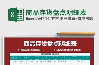 2024年商品存货盘点明细表