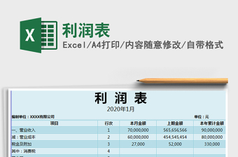 2024年利润表免费下载