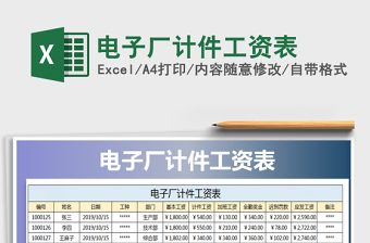 2025年电子厂计件工资表