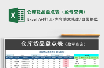2025年仓库货品盘点表（盈亏查询）免费下载