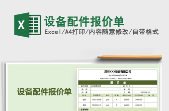 2025年设备配件报价单