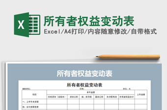 2024年所有者权益变动表excel表格