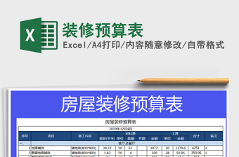 2024年装修预算表免费下载