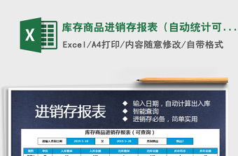 2025年库存商品进销存报表（自动统计可查询）免费下载