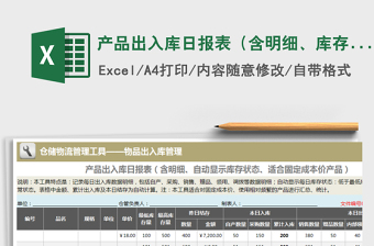 产品出入库日报表（含明细、库存监控、固定成本价）