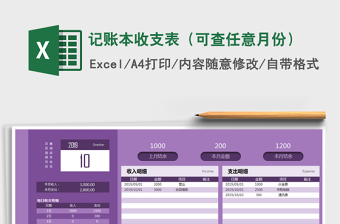 2024年记账本收支表（可查任意月份）excel表格