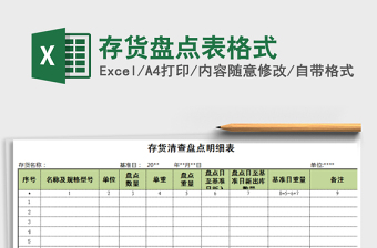 2024年存货盘点表格式excel表格