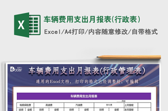 2025年车辆费用支出月报表(行政表）