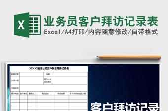 2025年业务员客户拜访记录表免费下载