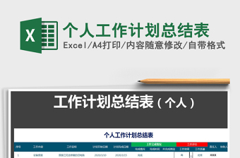 2025年个人工作计划总结表