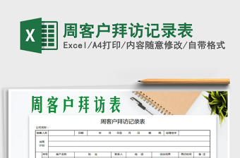 2025年周客户拜访记录表免费下载