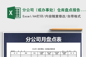 2025年分公司（或办事处）仓库盘点报告表免费下载
