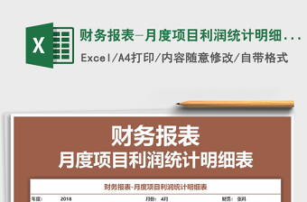 2025年财务报表-月度项目利润统计明细表免费下载