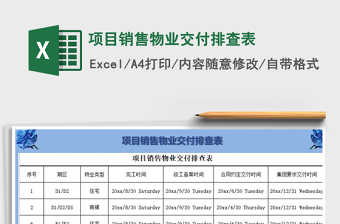 2025年项目销售物业交付排查表免费下载