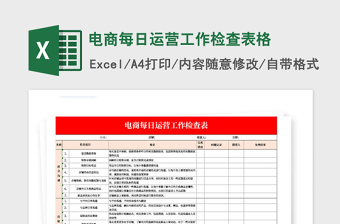 2024年电商每日运营工作检查表格免费下载