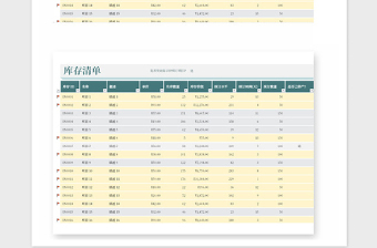 2025年公司产品库存清单表格