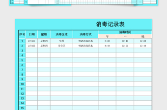 2024年消毒记录表免费下载