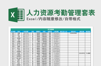 2025年人力资源考勤管理套表