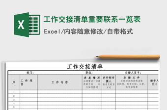 2024年工作交接清单重要联系一览表免费下载