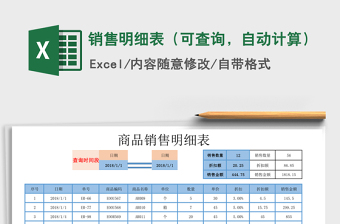 2025年销售明细表（可查询，自动计算）