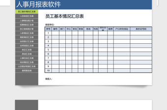 人事月报表软件-种类齐全，一键跳转