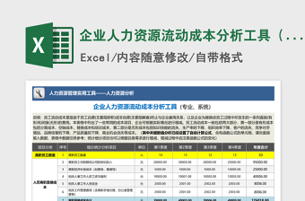 2024年企业人力资源流动成本分析工具（专业、系统）含各季度免费下载