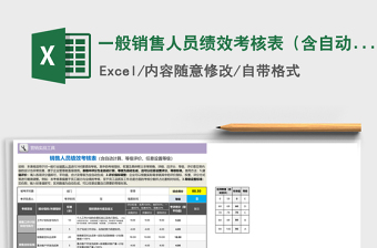 2025年一般销售人员绩效考核表（含自动计算、等级评价、任意