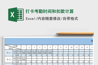 2025年打卡考勤时间和扣款计算