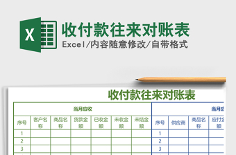 2025年收付款往来对账表