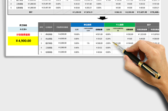 2024年员工社保费用计算器（-，自动核准、计算）
