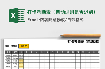 2025年打卡考勤表（自动识别是否迟到）