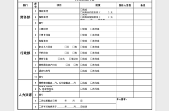 2024年离职交接表免费下载