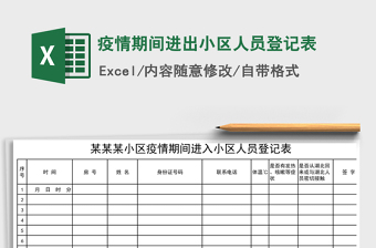 2024年疫情期间进出小区人员登记表免费下载