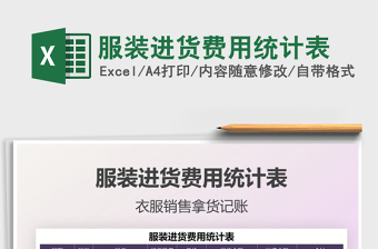 2025服装进货费用统计表免费下载