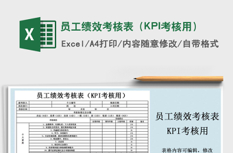 2024员工绩效考核表（KPI考核用）excel表格