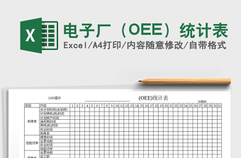 2024电子厂（OEE）统计表exce表格免费下载