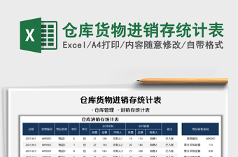 2025仓库货物进销存统计表免费下载