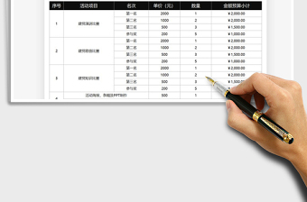 2024建党100周年活动预算表exce表格免费下载