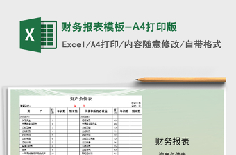 2024财务报表模板-A4打印版excel表格