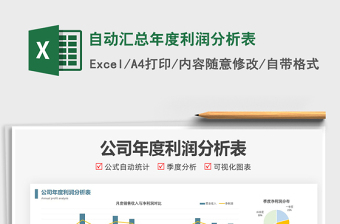 2024自动汇总年度利润分析表excel表格