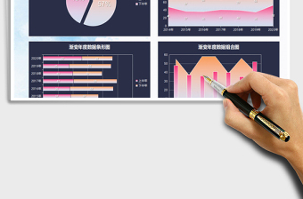 2025红粉渐变年度数据可视化分析图表免费下载