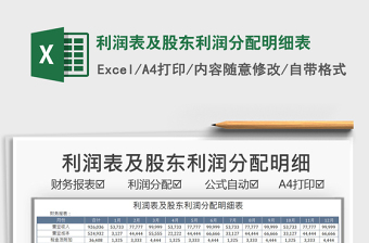 2024利润表及股东利润分配明细表exce表格免费下载