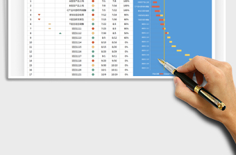 2024工作项目进度表-追踪表（甘特图）excel表格