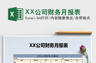 2025XX公司财务月报表免费下载